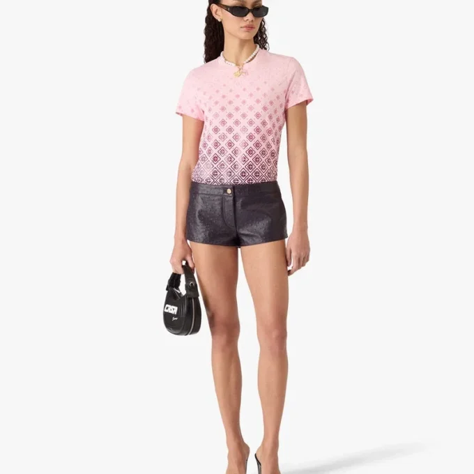 Aubergine Gradient Monogram Short Sleeve T-Shirt Aubergine Gradient Monogram Short Sleeve T-Shirt