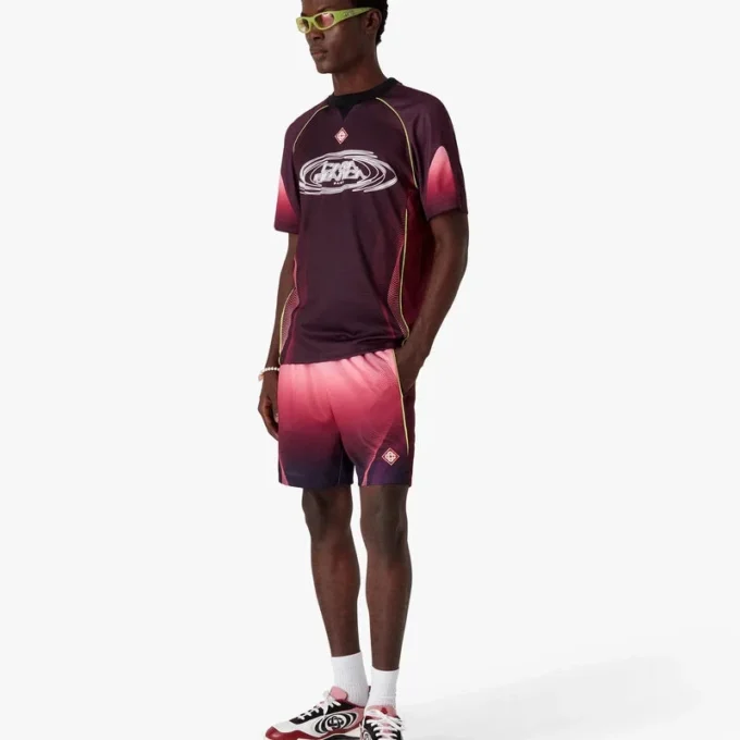 Aubergine Gradient Short Sleeve Football Jersey Aubergine Gradient Short Sleeve Football Jersey
