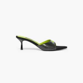 Black Heeled Mule Sandals