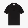 Black Pointelle Monogram Short Sleeve Polo Shirt Black Pointelle Monogram Short Sleeve Polo Shirt