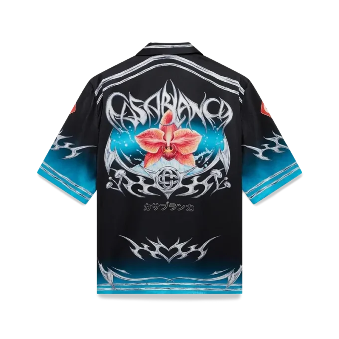 Blades Short Sleeve Silk Satin Shirt Blades Short Sleeve Silk Satin Shirt