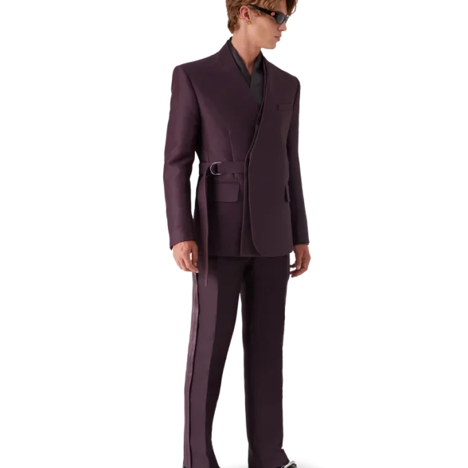 Blend Tailored Wool Silk Wrap Jacket Blend Tailored Wool Silk Wrap Jacket