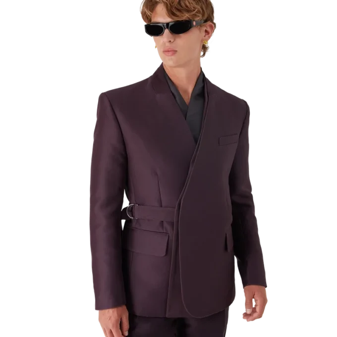 Blend Tailored Wool Silk Wrap Jacket Blend Tailored Wool Silk Wrap Jacket