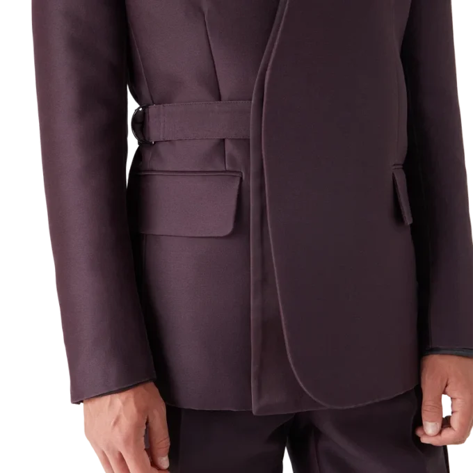 Blend Tailored Wool Silk Wrap Jacket Blend Tailored Wool Silk Wrap Jacket