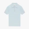 Blue Pointelle Monogram Short Sleeve Polo Shirt Blue Pointelle Monogram Short Sleeve Polo Shirt