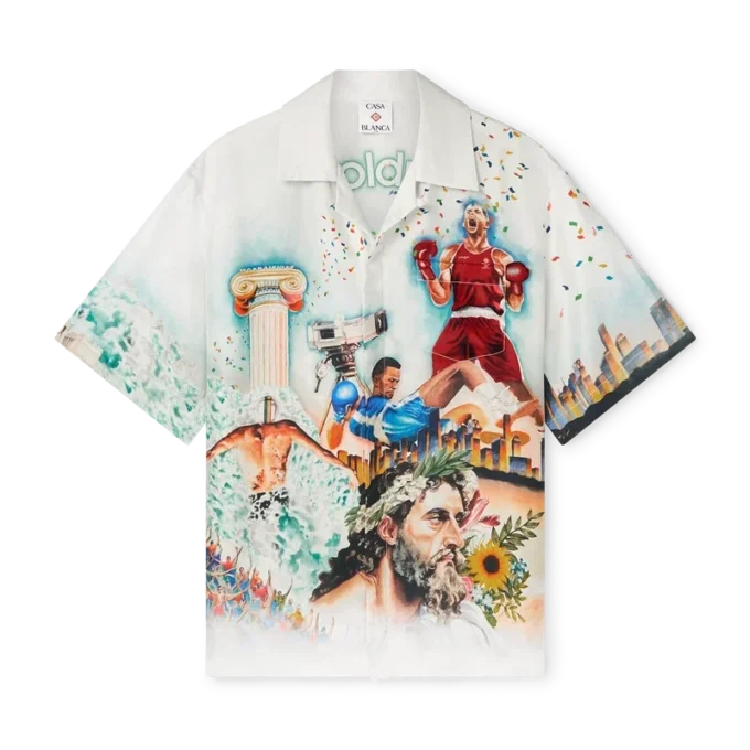 Celebration Du Sport Short Sleeve Silk Shirt Celebration Du Sport Short Sleeve Silk Shirt