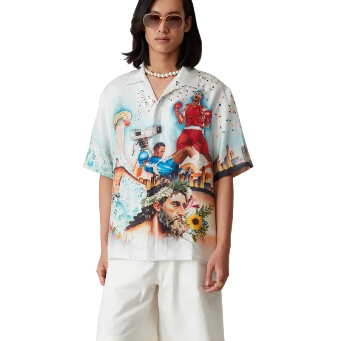 Celebration Du Sport Short Sleeve Silk Shirt Celebration Du Sport Short Sleeve Silk Shirt