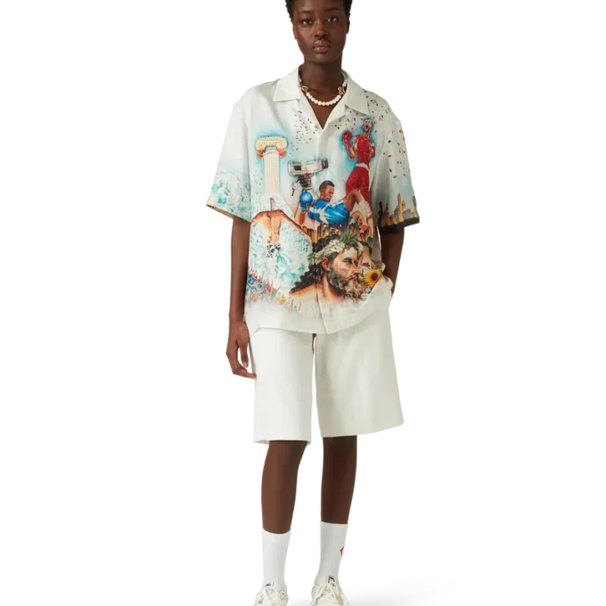Celebration Du Sport Short Sleeve Silk Shirt Celebration Du Sport Short Sleeve Silk Shirt