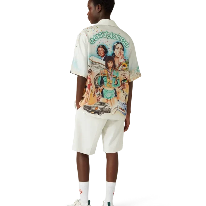 Celebration Du Sport Short Sleeve Silk Shirt Celebration Du Sport Short Sleeve Silk Shirt