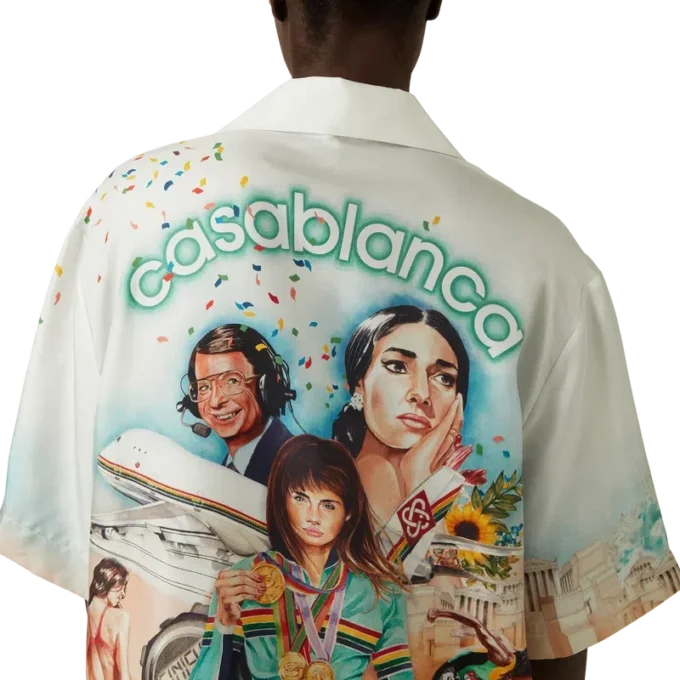 Celebration Du Sport Short Sleeve Silk Shirt Celebration Du Sport Short Sleeve Silk Shirt