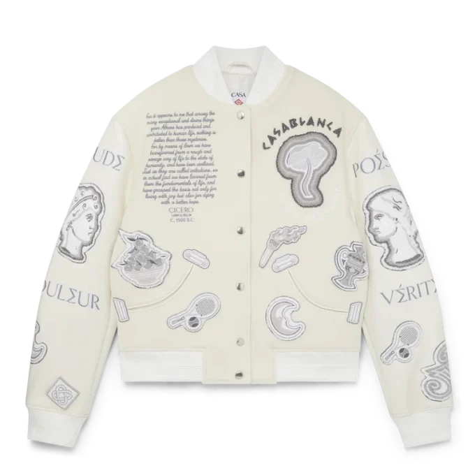 Chenille Patchwork Bomber Jacket Chenille Patchwork Bomber Jacket