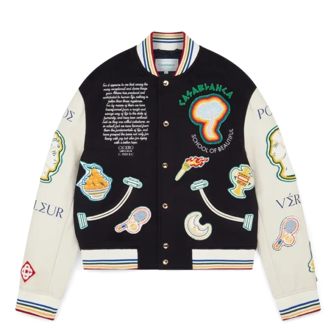Chenille Patchwork Bomber Jacket Chenille Patchwork Bomber Jacket