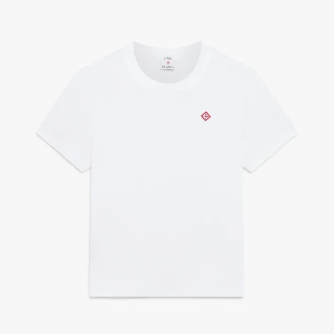 Classic Embroidery Patch Fitted Short Sleeve T-Shirt