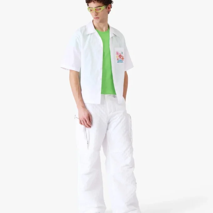 Collage D’icones Graphiques Embroidered Short Sleeve Shirt