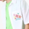 Collage D’icones Graphiques Embroidered Short Sleeve Shirt
