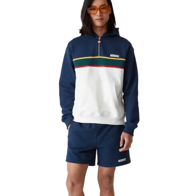 Colourblock Quarter Zip Hooded Sweatshirt Colourblock Quarter Zip Hooded Sweatshirt