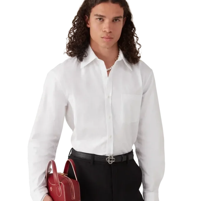 Cotton Monogram Jacquard Oxford Shirt Cotton Monogram Jacquard Oxford Shirt