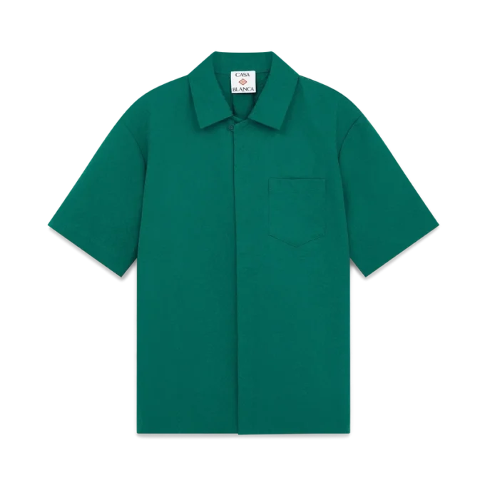 Cotton Monogram Short Sleeve Jacquard Shirt Cotton Monogram Short Sleeve Jacquard Shirt