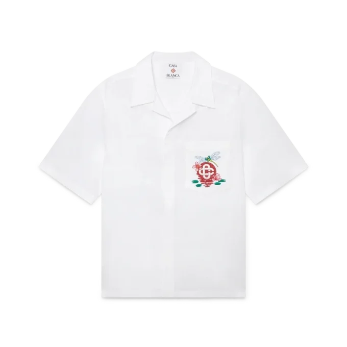 Cotton Poplin Embroidered Short Sleeve Shirt Cotton Poplin Embroidered Short Sleeve Shirt