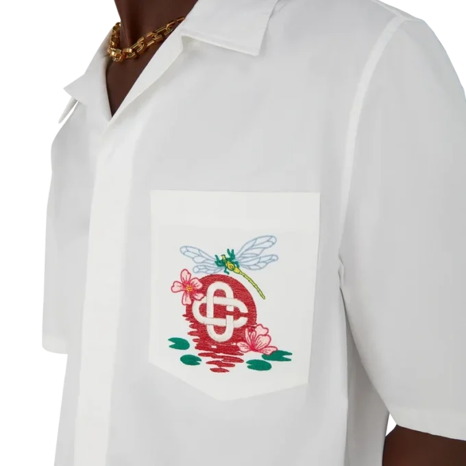 Cotton Poplin Embroidered Short Sleeve Shirt Cotton Poplin Embroidered Short Sleeve Shirt