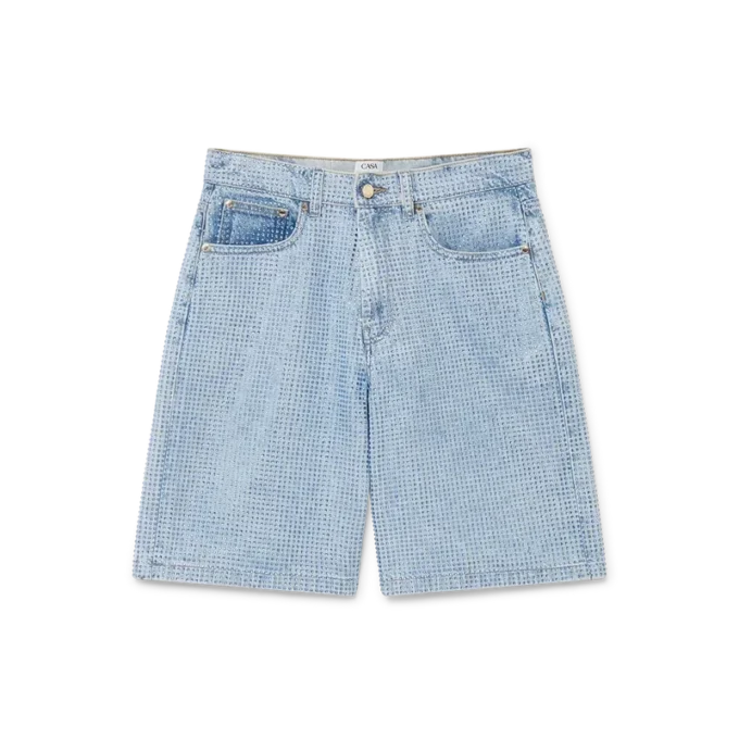 Crystal Embellished Denim Shorts
