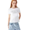 Crystal Warped Logo Fitted Short Sleeve T-Shirt Crystal Warped Logo Fitted Short Sleeve T-Shirt