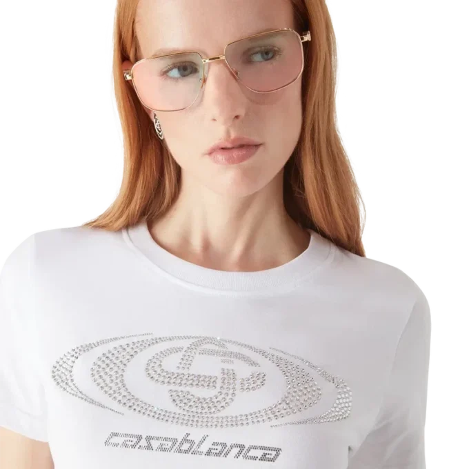 Crystal Warped Logo Fitted Short Sleeve T-Shirt Crystal Warped Logo Fitted Short Sleeve T-Shirt