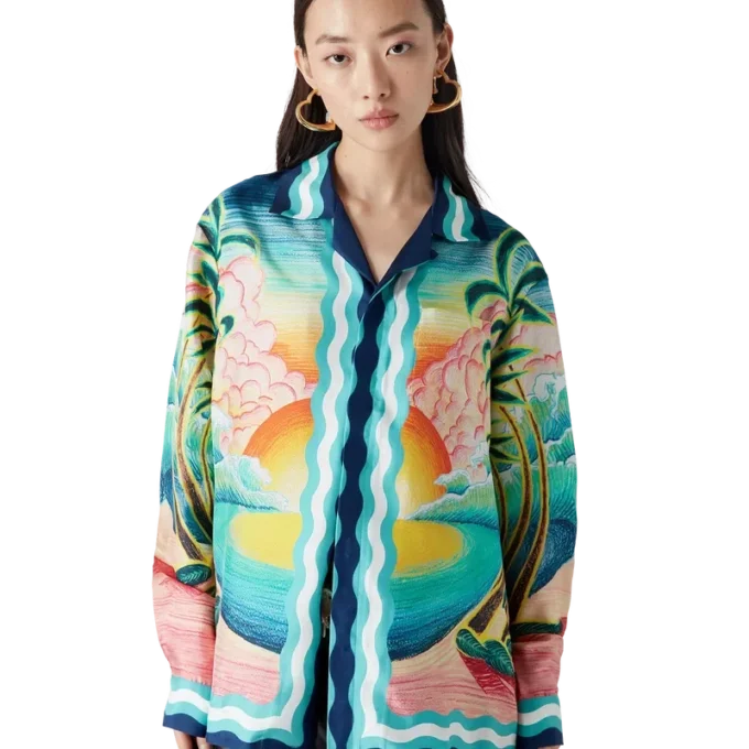 Danse De La Mer Long Sleeve Silk Shirt Danse De La Mer Long Sleeve Silk Shirt