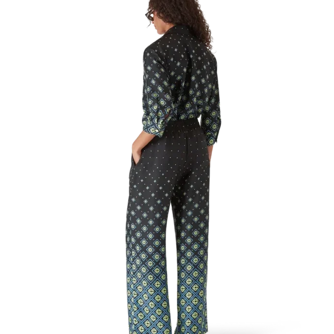 Degrade Monogram Long Sleeve Silk Shirt Degrade Monogram Long Sleeve Silk Shirt