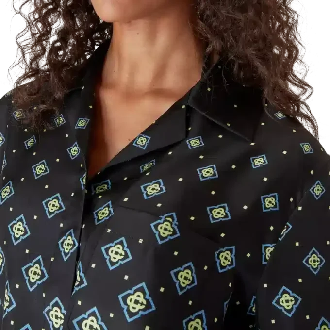 Degrade Monogram Long Sleeve Silk Shirt Degrade Monogram Long Sleeve Silk Shirt