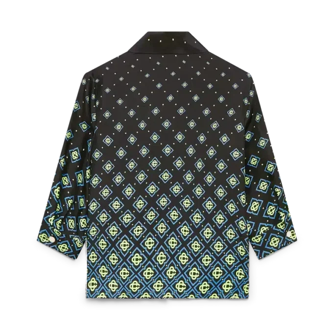 Degrade Monogram Long Sleeve Silk Shirt Degrade Monogram Long Sleeve Silk Shirt