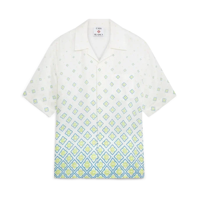 Degrade Monogram Short Sleeve Linen Shirt Degrade Monogram Short Sleeve Linen Shirt