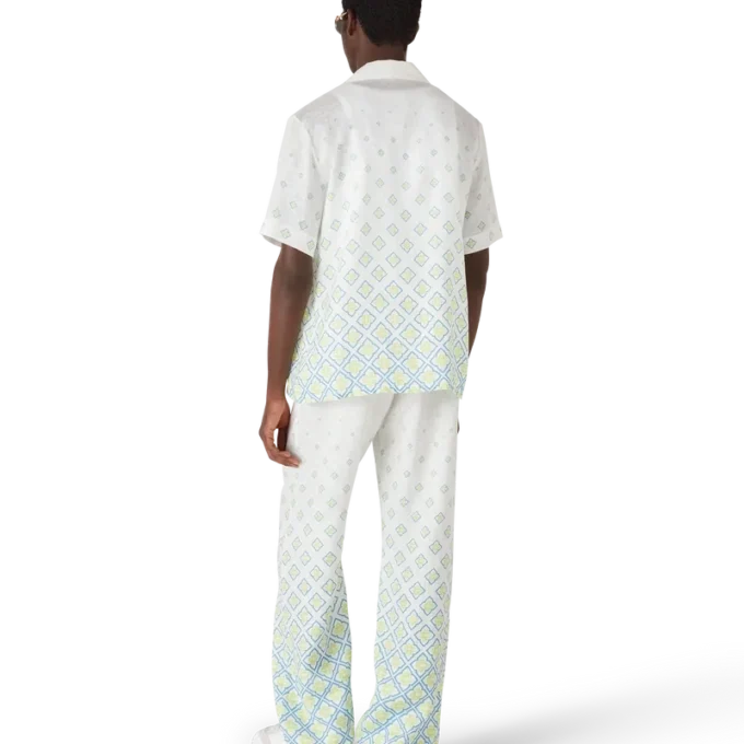 Degrade Monogram Short Sleeve Linen Shirt Degrade Monogram Short Sleeve Linen Shirt