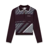 Diagonal Tennis Merino Long Sleeve Polo Shirt