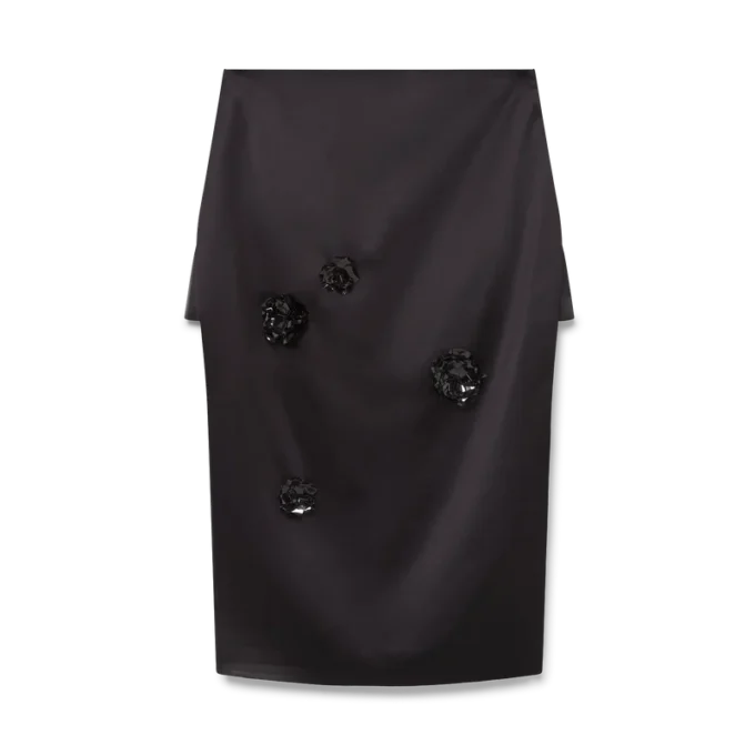 Duchesse Satin Midi Skirt