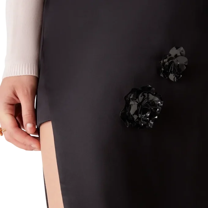 Duchesse Satin Midi Skirt