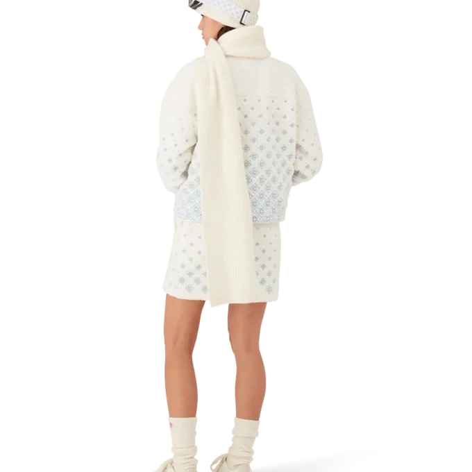 Embroidered Gradient Monogram Fleece Mini Skirt Embroidered Gradient Monogram Fleece Mini Skirt