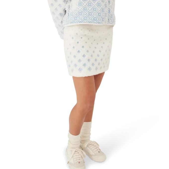 Embroidered Gradient Monogram Fleece Mini Skirt Embroidered Gradient Monogram Fleece Mini Skirt