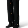 Embroidered Motif Wool Tailored Trousers Embroidered Motif Wool Tailored Trousers