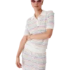 Flower Stripe Cotton Crochet Polo