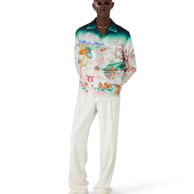 Flowers Long Sleeve Silk Twill Shirt Flowers Long Sleeve Silk Twill Shirt