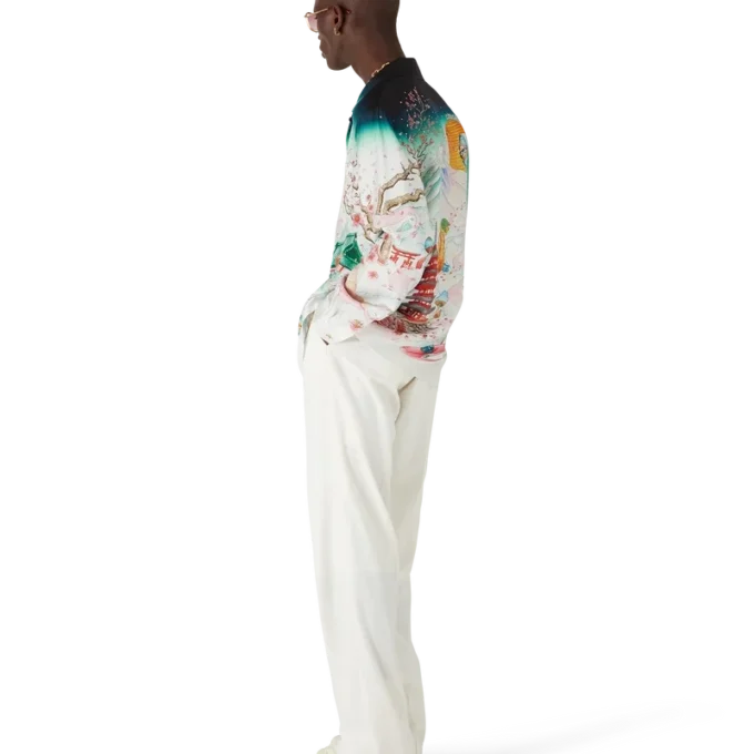 Flowers Long Sleeve Silk Twill Shirt Flowers Long Sleeve Silk Twill Shirt