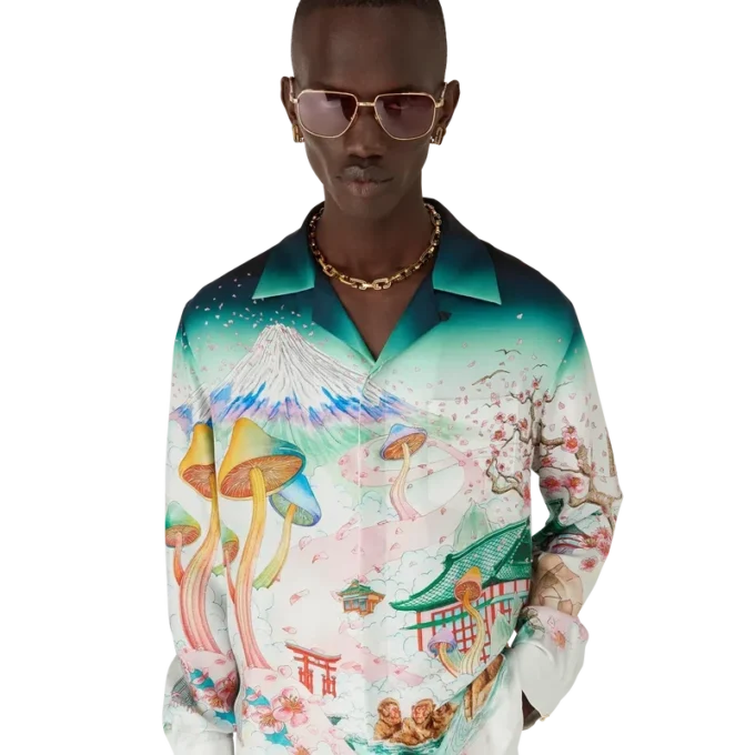 Flowers Long Sleeve Silk Twill Shirt Flowers Long Sleeve Silk Twill Shirt