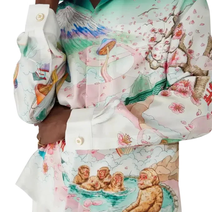 Flowers Long Sleeve Silk Twill Shirt Flowers Long Sleeve Silk Twill Shirt
