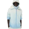 Fluffy Gradient Mohair Zip Jacket