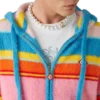 Fluffy Stripe Oversized Hooded Sweatshirt Fluffy Stripe Oversized Hooded Sweatshirt