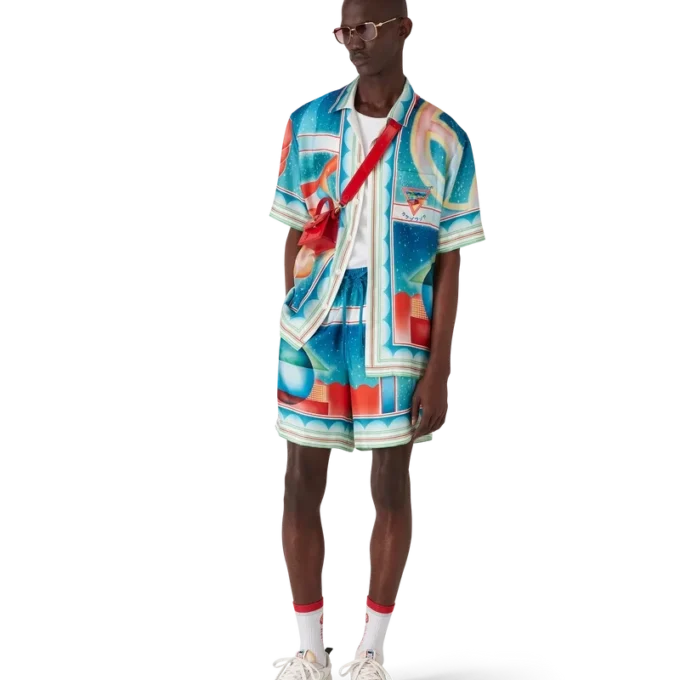 Galaxy Court Short Sleeve Silk Shirt Galaxy Court Short Sleeve Silk Shirt