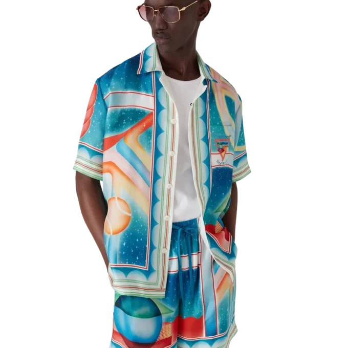 Galaxy Court Short Sleeve Silk Shirt Galaxy Court Short Sleeve Silk Shirt