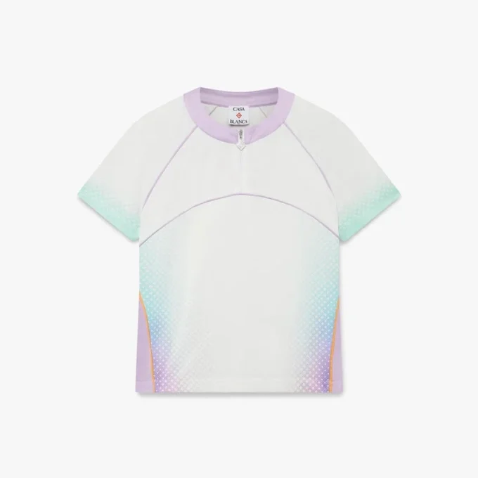 Glass Gradient Short Sleeve Football Mesh Shirt