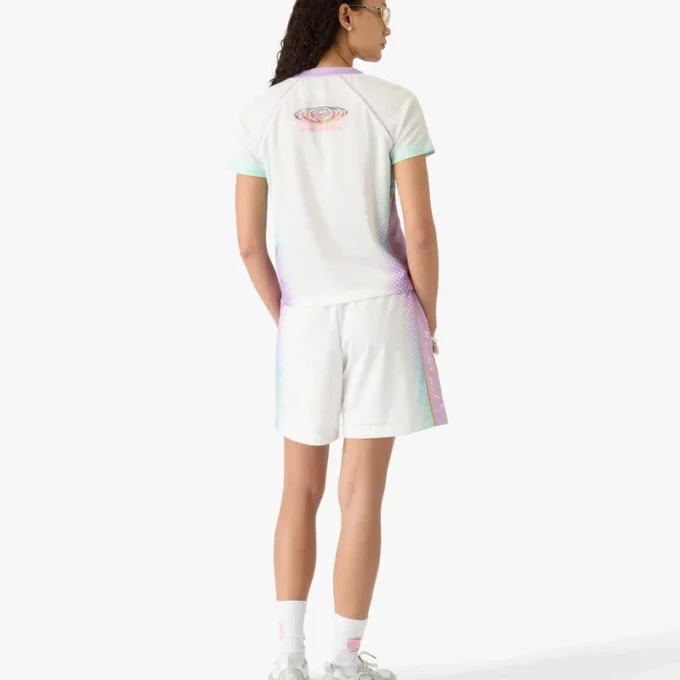 Glass Gradient Short Sleeve Football Mesh Shirt
